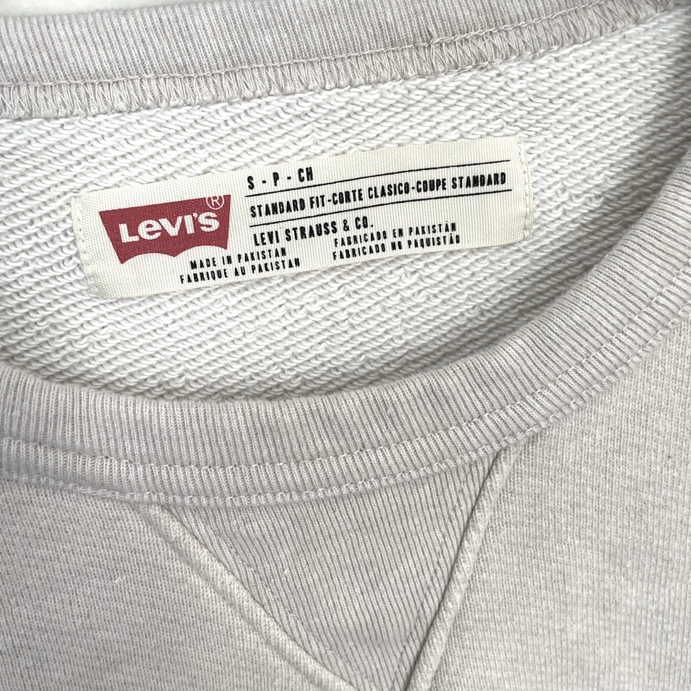 Levi's | Beige Classic Logo Pullover Sweatshirt | Men’s Small - Picture 4 of 6